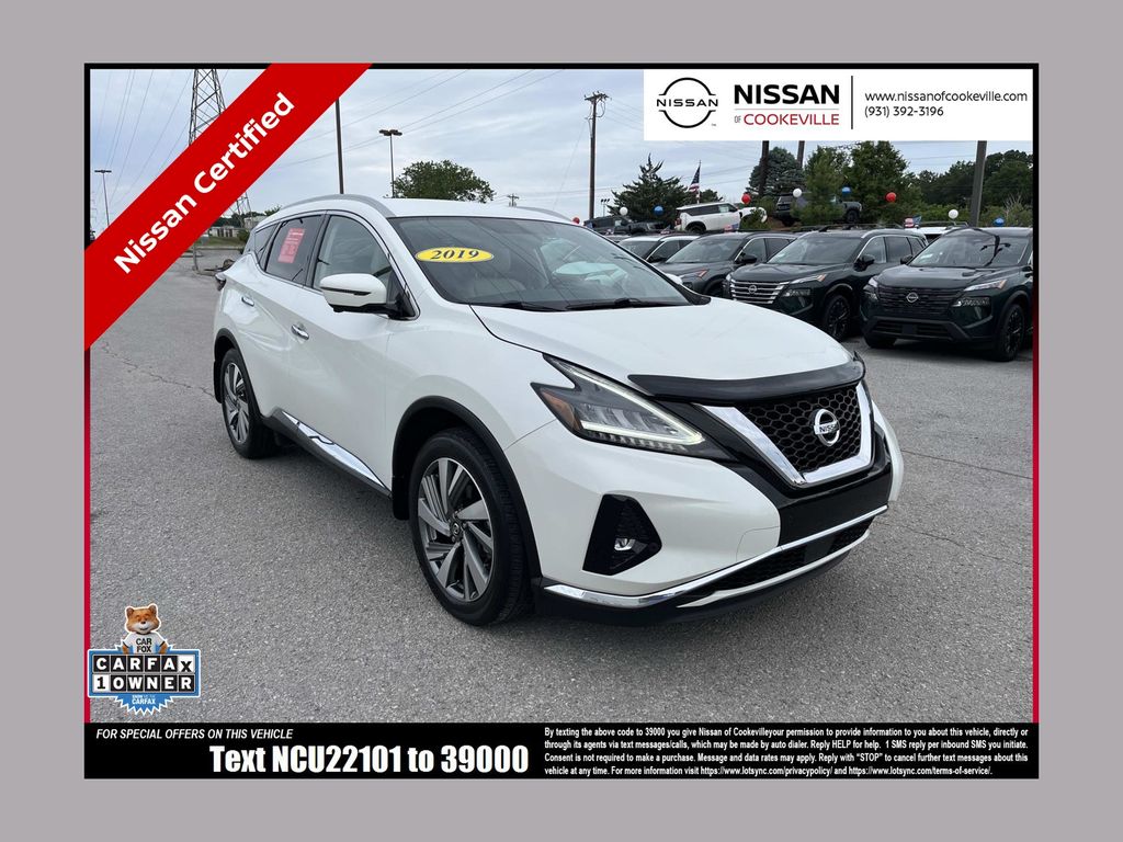 Pearl White 2019 Nissan Murano SL FWD SUV / Crossover Front-Wheel Drive Continuously Variable Transmission