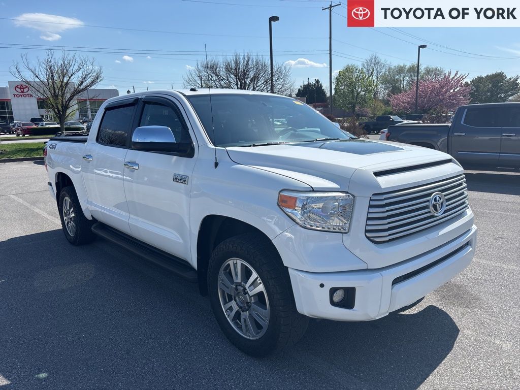 Super White 2017 Toyota Tundra Platinum CrewMax 5.7L 4WD Pickup Truck Four-Wheel Drive 6-Speed Automatic Overdrive
