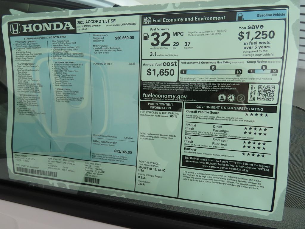 2025 Honda Accord SE 9