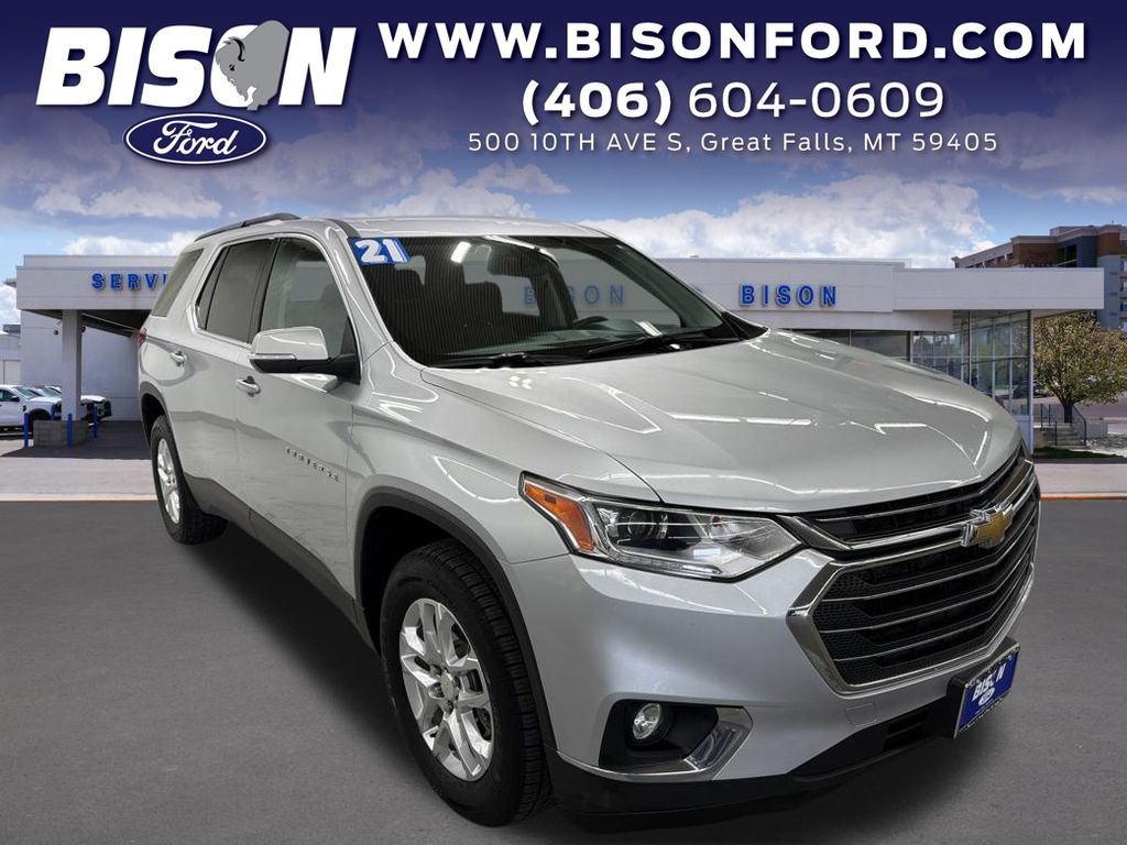 Silver Ice Metallic 2021 Chevrolet Traverse SUV / Crossover Front-Wheel Drive 9-Speed Automatic