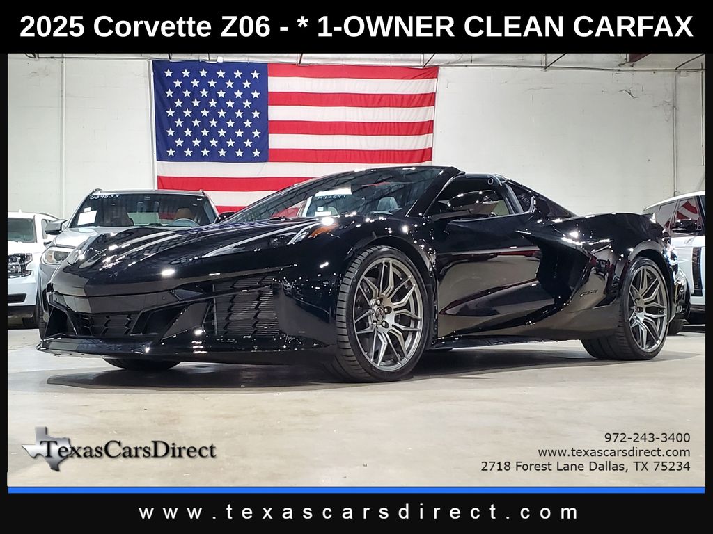 Black 2025 Chevrolet Corvette Coupe Rear-Wheel Drive 8-Speed Dual Clutch