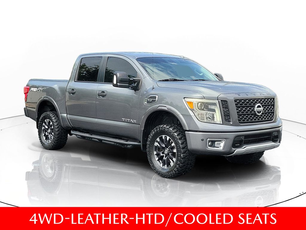 Gray (Gun Metallic) 2017 Nissan Titan Pickup Truck Four-Wheel Drive 7-Speed Automatic