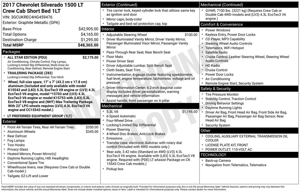 2017 Chevrolet Silverado 1500 LT 4X4 Crew Cab Short Box's photo