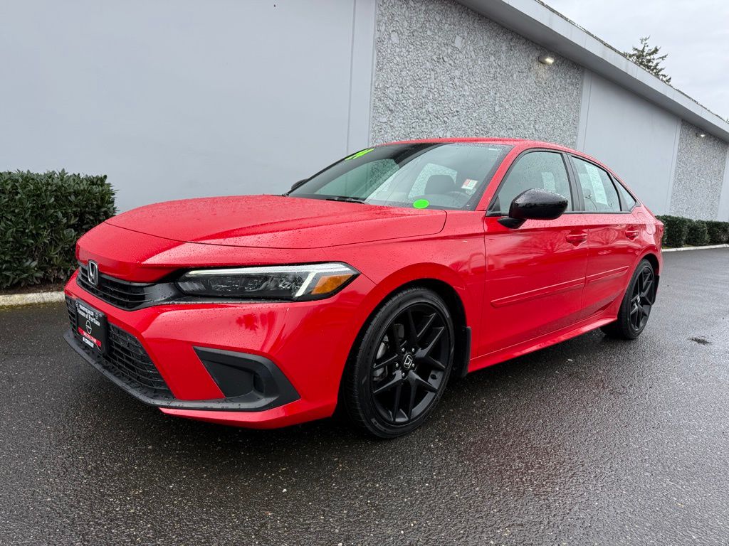 Red 2024 Honda Civic Sport FWD Sedan Front-Wheel Drive Continuously Variable Transmission