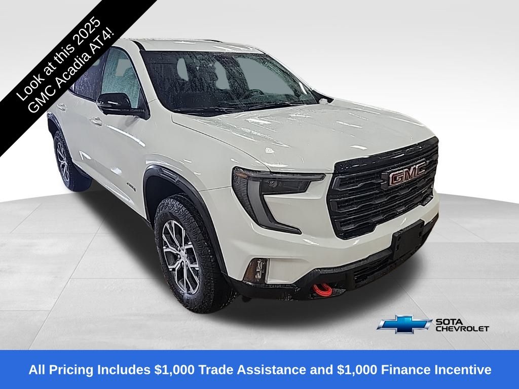 Summit White 2025 GMC Acadia AT4 AWD SUV / Crossover Four-Wheel Drive 8-Speed Automatic