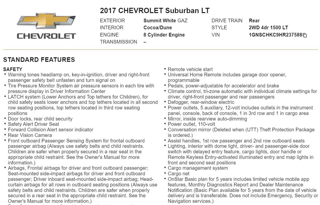 2017 Chevrolet Suburban LT 20