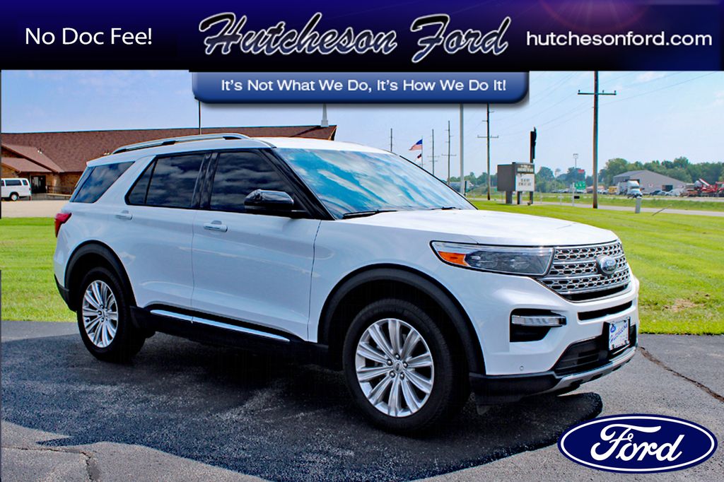White Metallic 2023 Ford Explorer Hybrid SUV / Crossover All-Wheel Drive Automatic