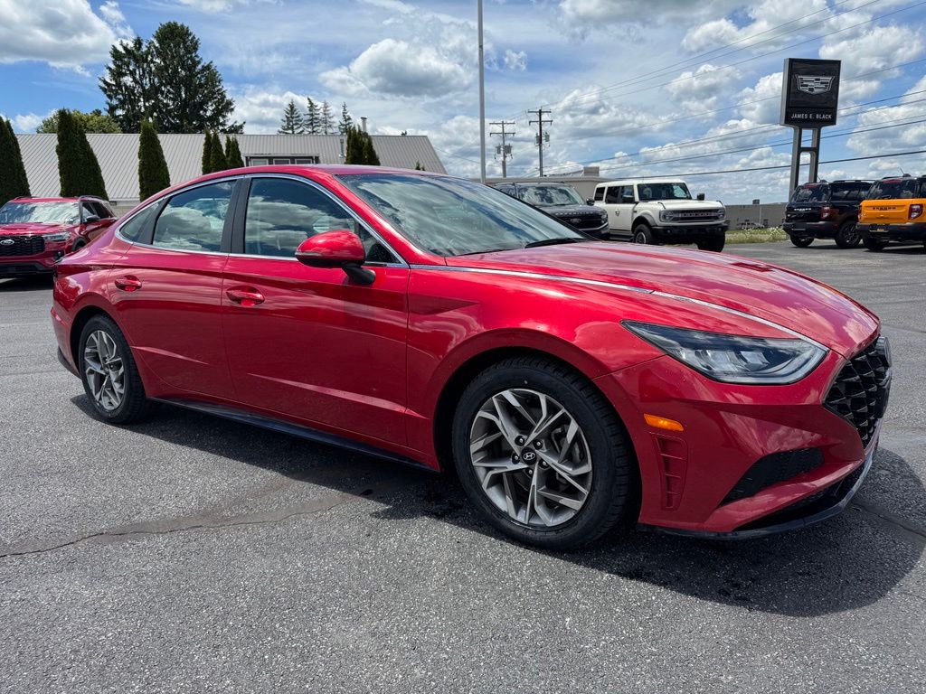2021 Hyundai Sonata SEL Red at Phil Fitts Ford