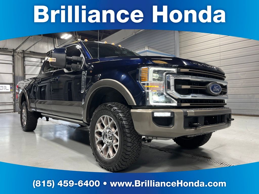 Blue 2022 Ford F-250 Super Duty Pickup Truck Four-Wheel Drive 6-Speed Automatic