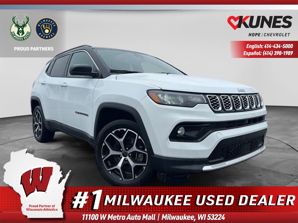 Bright White Clearcoat 2025 Jeep Compass SUV / Crossover Four-Wheel Drive 8-Speed Automatic