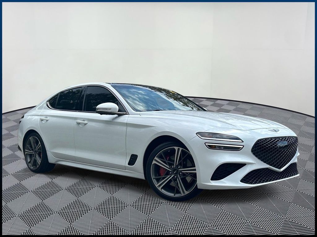 White 2025 Genesis G70 Sedan Rear-Wheel Drive 8-Speed Automatic