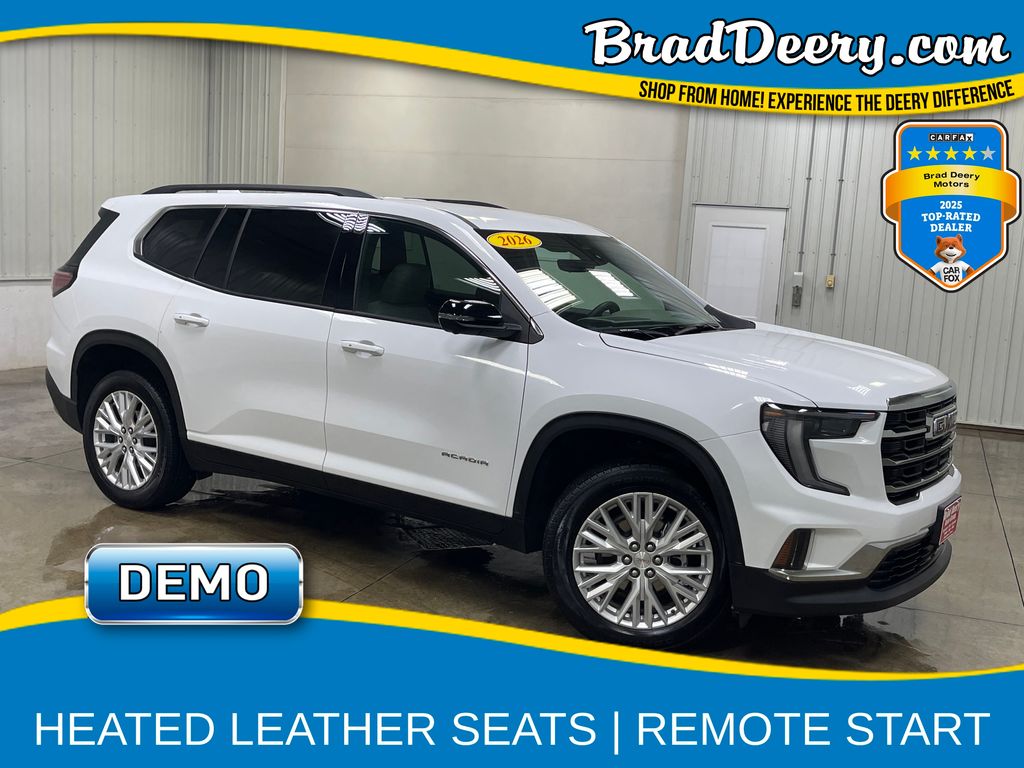 Summit White 2026 GMC Acadia SUV / Crossover Front-Wheel Drive 8-Speed Automatic