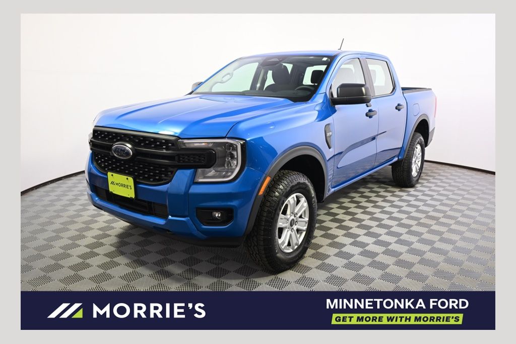 Blue Metallic 2025 Ford Ranger XL SuperCrew 4WD Pickup Truck Four-Wheel Drive Automatic