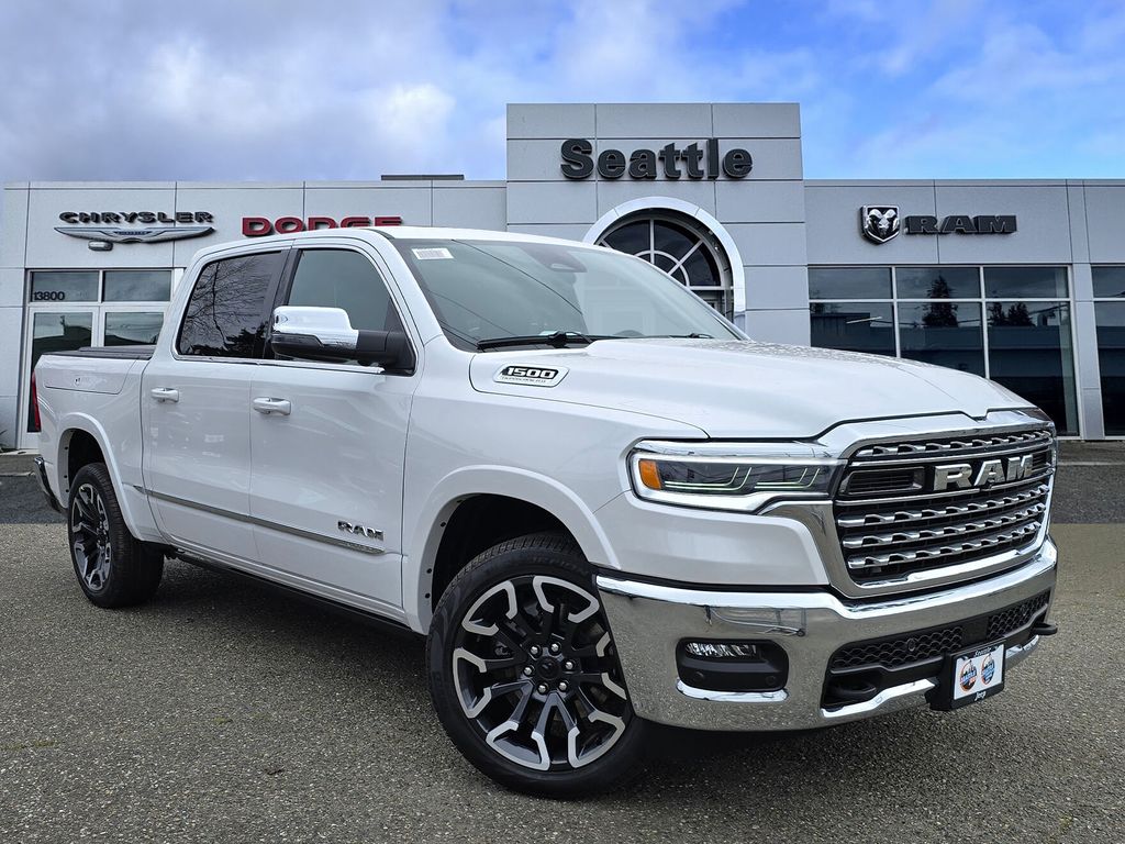 Ivory White 2026 RAM 1500 Limited Crew Cab 4WD Pickup Truck Four-Wheel Drive 8-Speed Automatic