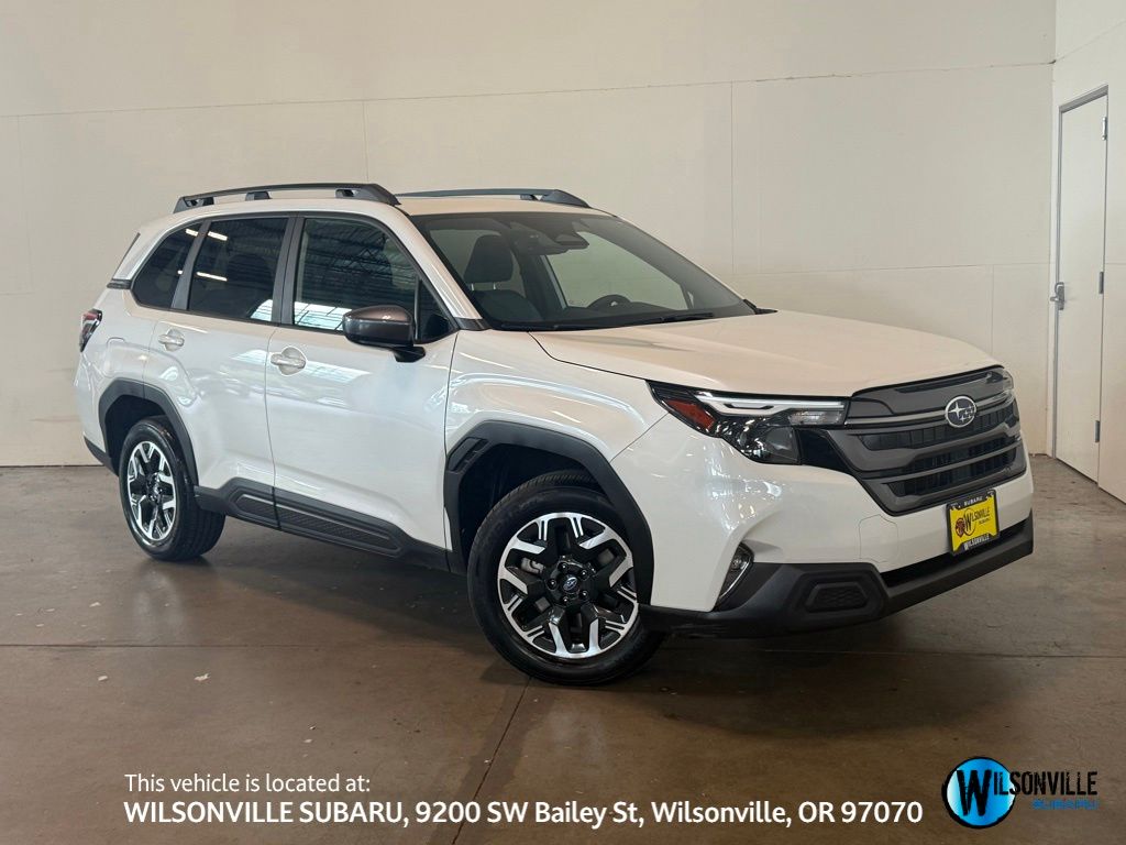 Crystal White Pearl 2025 Subaru Forester Premium Crossover AWD SUV / Crossover All-Wheel Drive Continuously Variable Transmission
