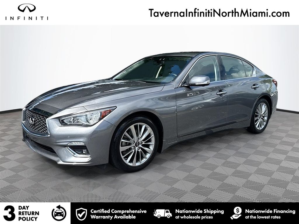 Gray (Graphite Shadow) 2023 INFINITI Q50 Sedan All-Wheel Drive 7-Speed Automatic Overdrive