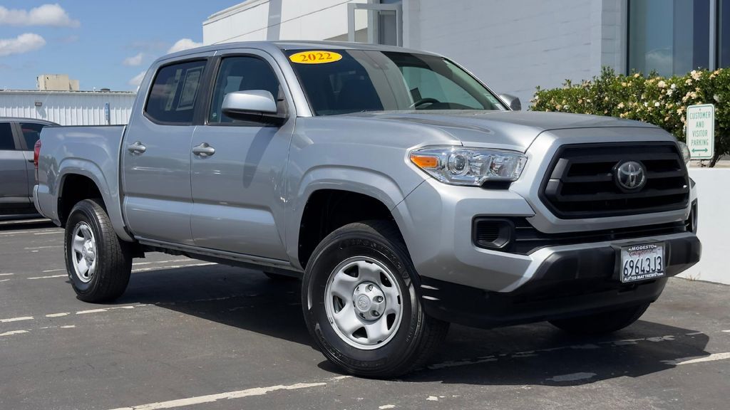 Celestial Silver Metallic 2022 Toyota Tacoma SR I4 Double Cab RWD Pickup Truck 4X2 6-Speed Automatic