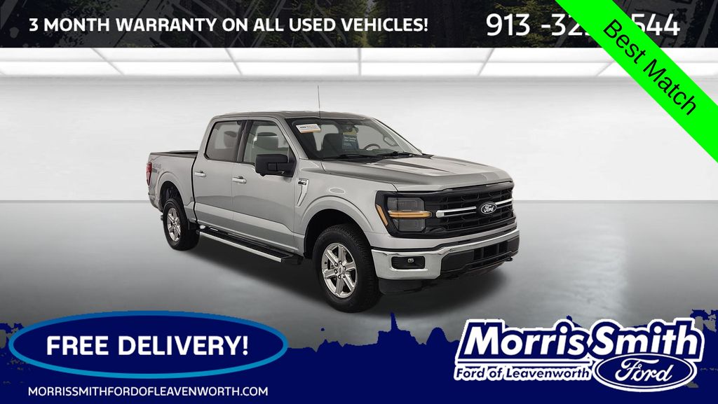 Iconic Silver Metallic 2024 Ford F-150 XLT SuperCrew 4WD Pickup Truck Four-Wheel Drive Automatic
