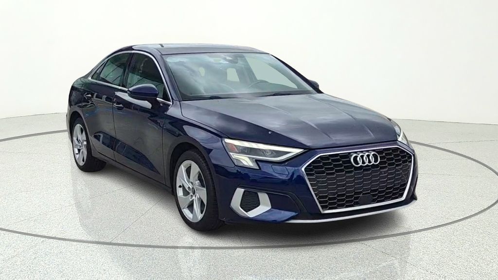 Navarra Blue Metallic 2024 Audi A3 40 TFSI Premium FWD Sedan Front-Wheel Drive 7-Speed Automatic