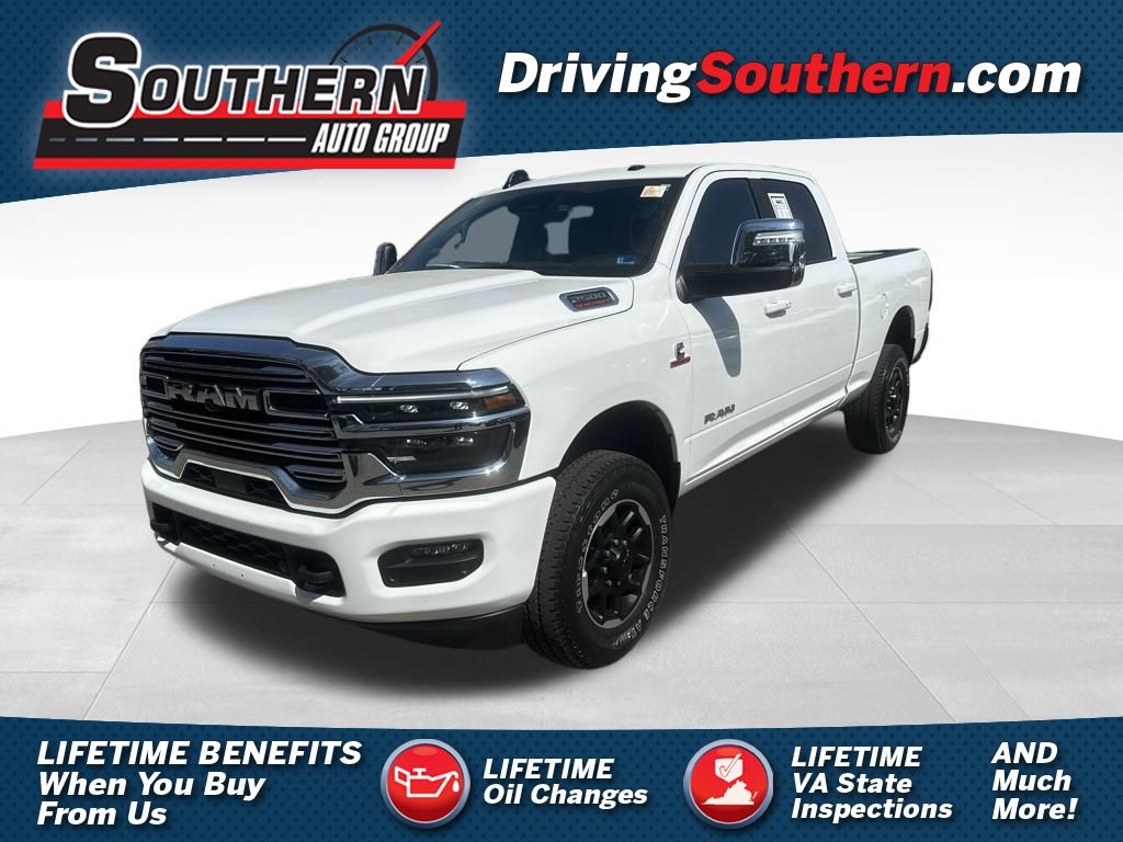 Bright White Clearcoat 2026 RAM 2500 Laramie Crew Cab 4WD Pickup Truck Four-Wheel Drive 8-Speed Automatic