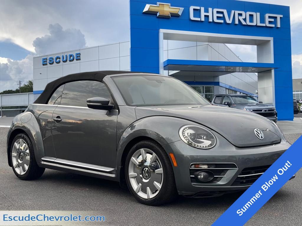 Platinum Gray Metallic/Brown Roof 2019 Volkswagen Beetle Convertible Front-Wheel Drive 6-Speed Automatic