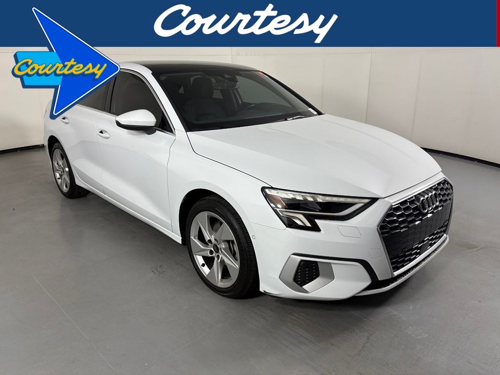 White 2024 Audi A3 Sedan Front-Wheel Drive 7-Speed Automatic