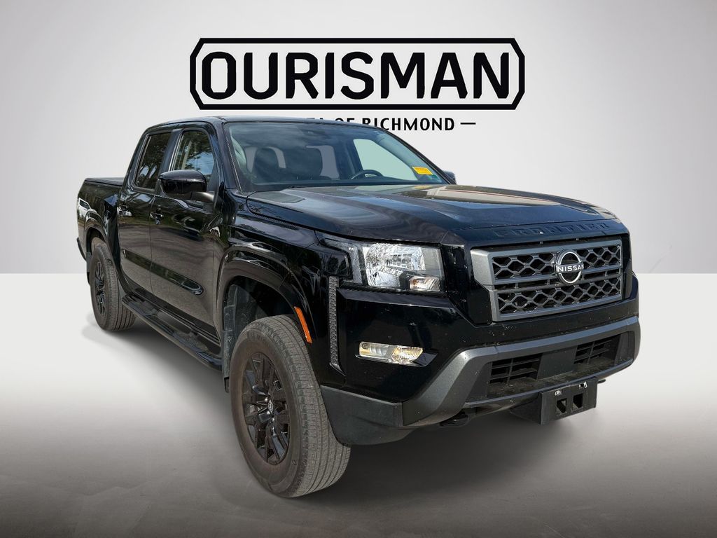 Super Black 2022 Nissan Frontier SV Crew Cab 4WD Pickup Truck Four-Wheel Drive 9-Speed Automatic
