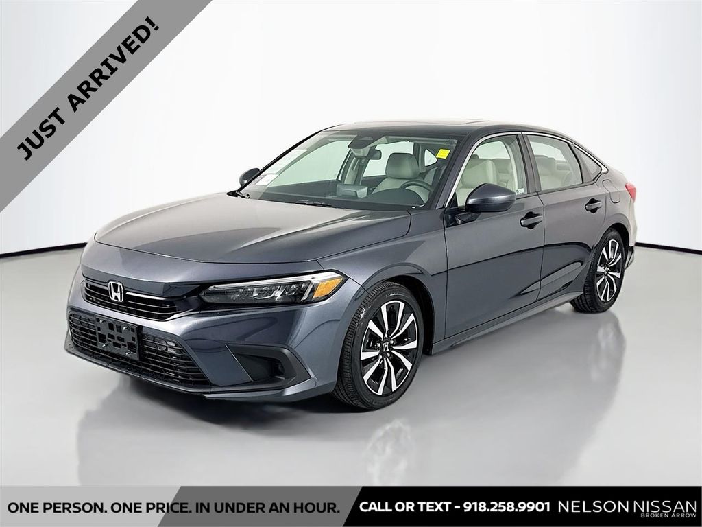 Gray 2023 Honda Civic EX FWD Sedan Front-Wheel Drive Continuously Variable Transmission