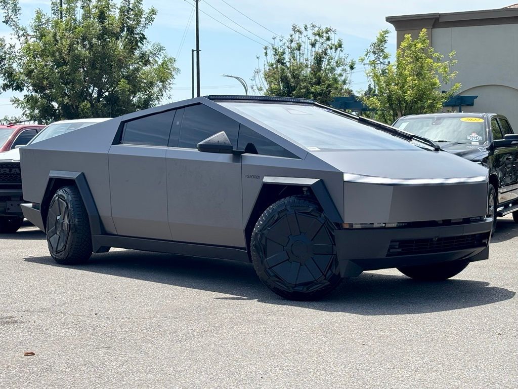 Gray (Stainless Steel) 2024 Tesla Cybertruck Pickup Truck All-Wheel Drive 1-Speed Automatic