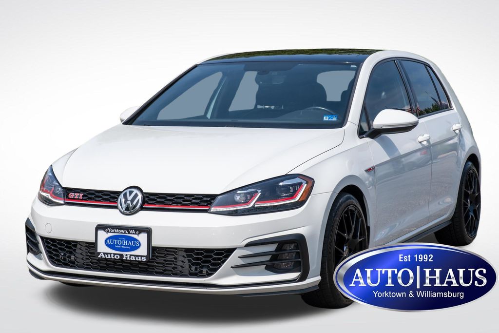 Pure White 2019 Volkswagen Golf GTI Hatchback Front-Wheel Drive 7-Speed Dual Clutch