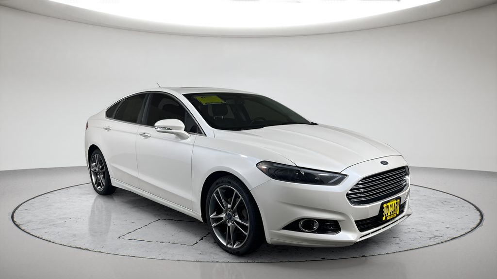 White Platinum Tri-Coat Metallic 2014 Ford Fusion Sedan All-Wheel Drive 6-Speed Automatic