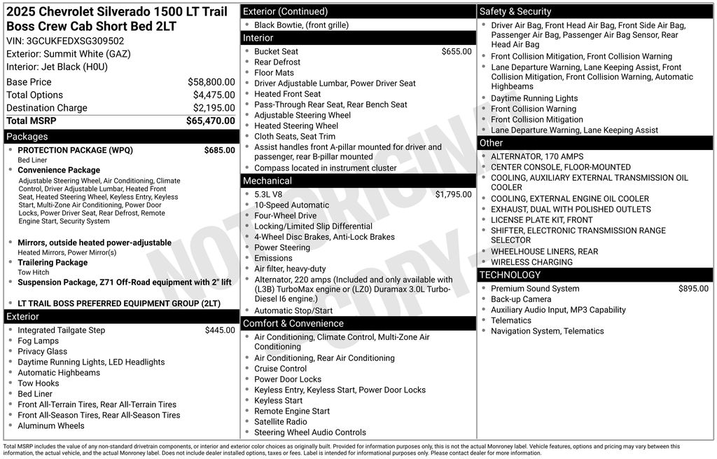 Used Car 2025 Chevrolet Silverado 1500  Lt Trail Boss For Sale Under $60,000 In Austin, Texas