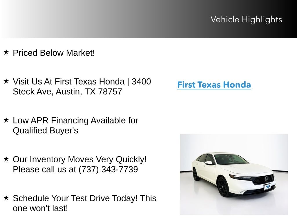 Used Car 2024 Honda Accord Hybrid  Ex-l For Sale Under $35,000 In Austin, Texas