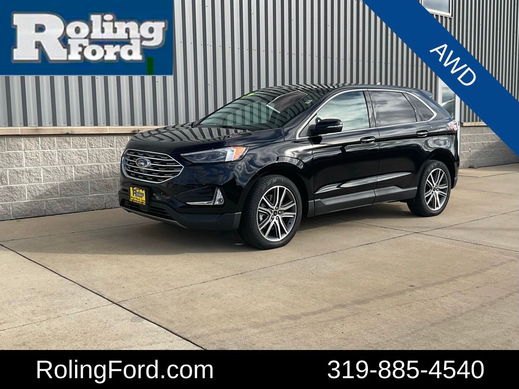 Black Metallic 2024 Ford Edge Titanium AWD SUV / Crossover All-Wheel Drive 8-Speed Automatic