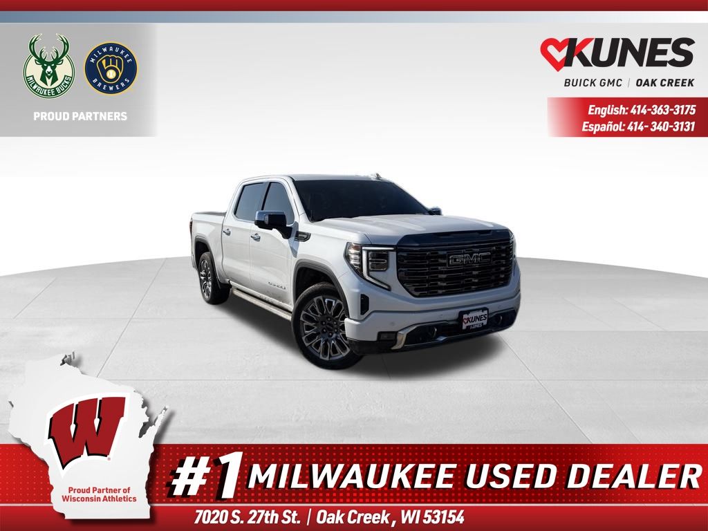 White Frost 2024 GMC Sierra 1500 Denali Ultimate Crew Cab 4WD Pickup Truck Four-Wheel Drive Automatic
