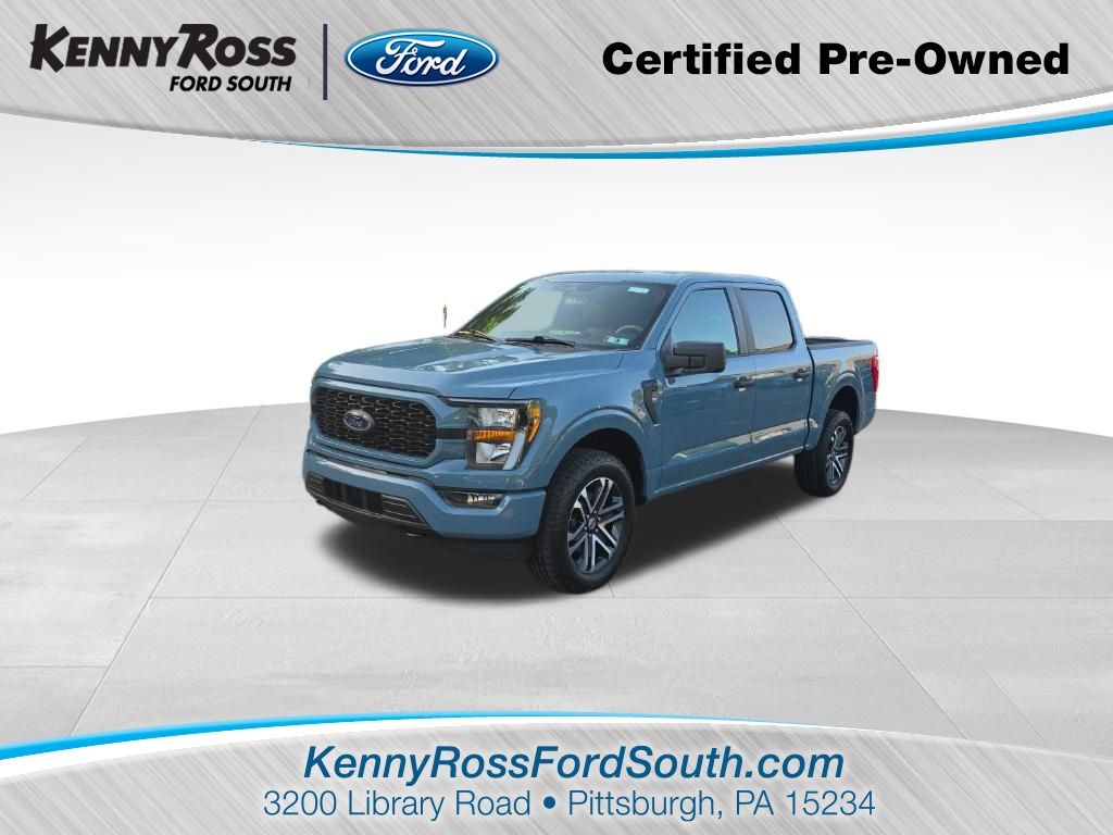 Blue 2023 Ford F-150 Pickup Truck Four-Wheel Drive Automatic