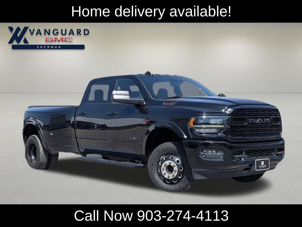 Diamond Black Crystal Pearlcoat 2022 RAM 3500 Limited Crew Cab LB DRW 4WD Pickup Truck Four-Wheel Drive 6-Speed Automatic