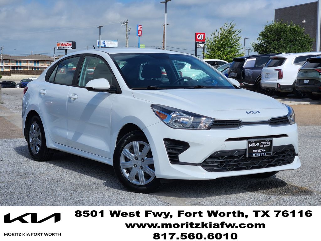Clear White 2022 Kia Rio Sedan Front-Wheel Drive Continuously Variable Transmission