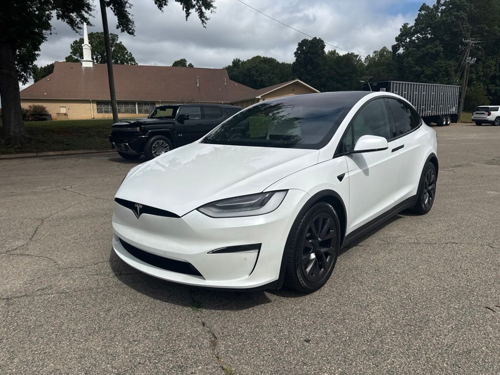 Pearl White Multi-Coat 2022 Tesla Model X SUV / Crossover All-Wheel Drive 1-Speed Automatic