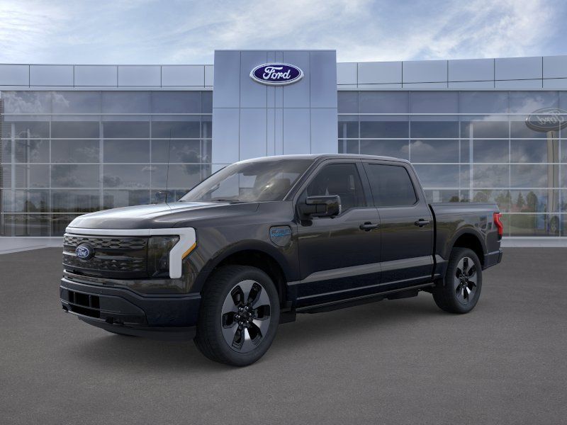Agate Black Metallic 2025 Ford F-150 Lightning Platinum SuperCrew AWD Pickup Truck All-Wheel Drive Automatic