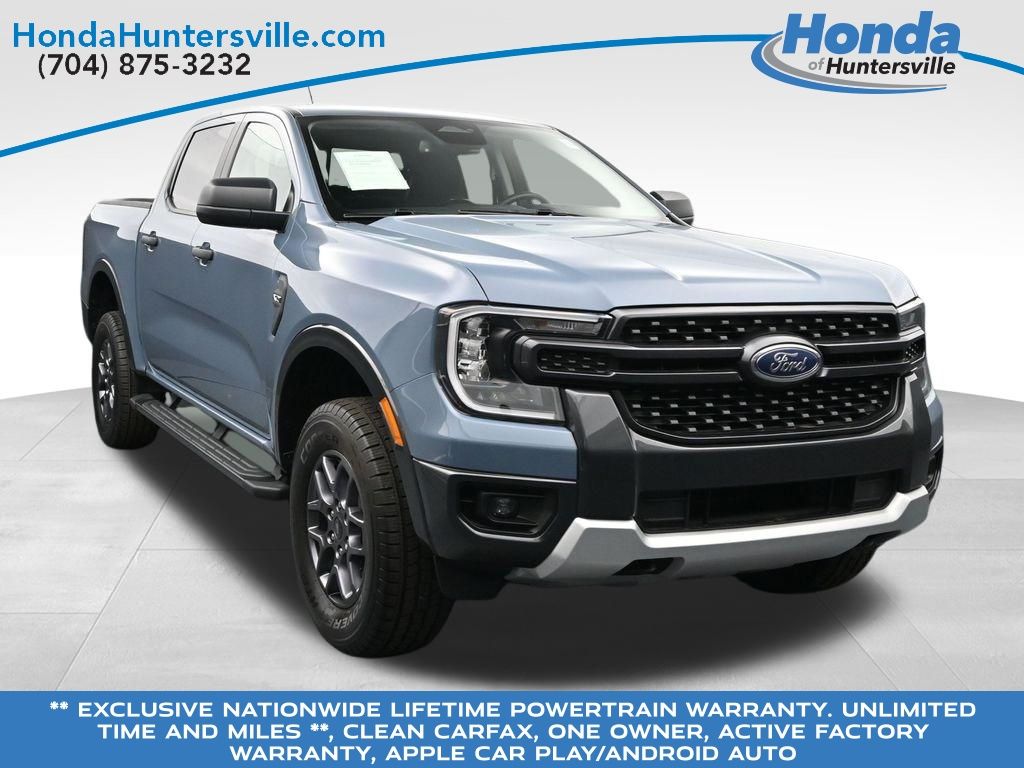 Blue (Azure Gray Metallic) 2024 Ford Ranger Pickup Truck Four-Wheel Drive Automatic