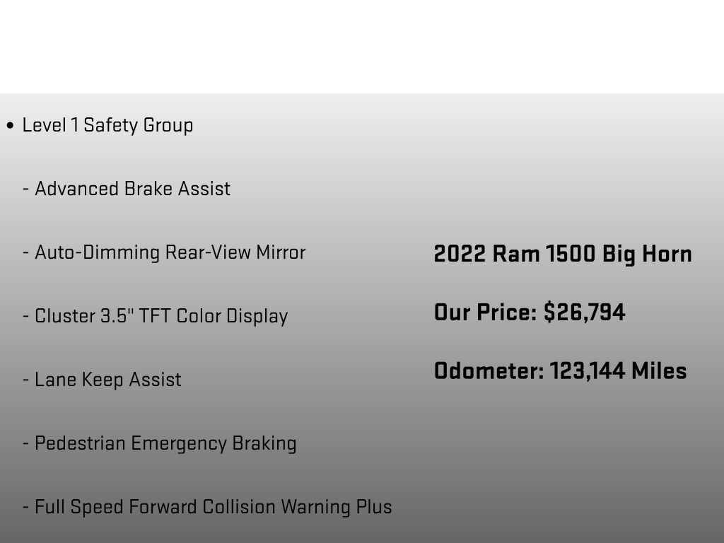 2022 Ram 1500 Big Horn/Lone Star White at Grove City Ford