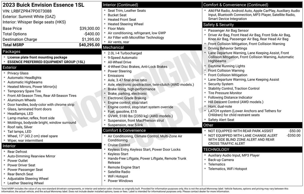 2023 Buick Envision Essence White at South Hills Kia
