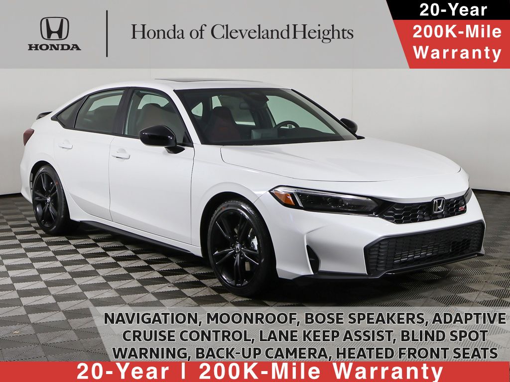 Platinum White Pearl 2026 Honda Civic Sedan Front-Wheel Drive 6-Speed Manual