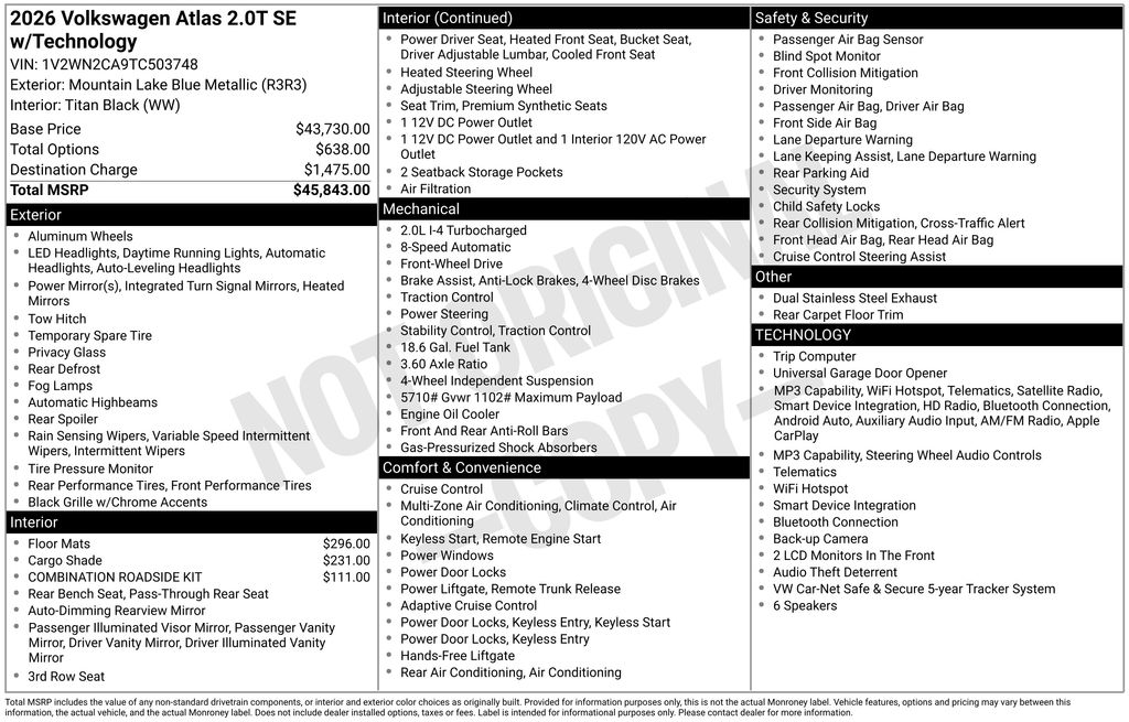 Certified Used 2026 Blue Volkswagen 2.0T SE w/Technology image 4