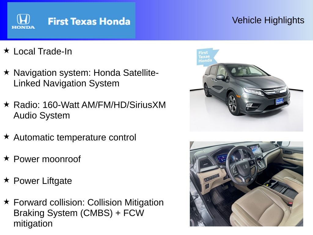 Used Car 2019 Honda Odyssey  Touring For Sale Under $30,000 In Austin, Texas