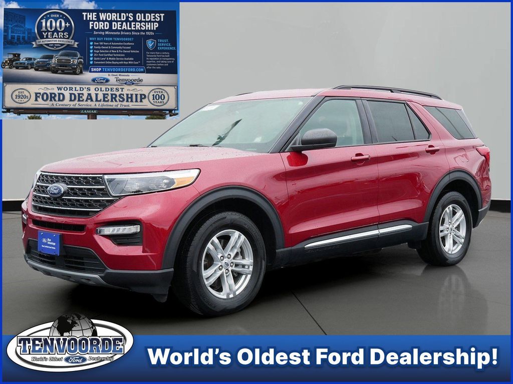Red Metallic 2023 Ford Explorer SUV / Crossover All-Wheel Drive Automatic