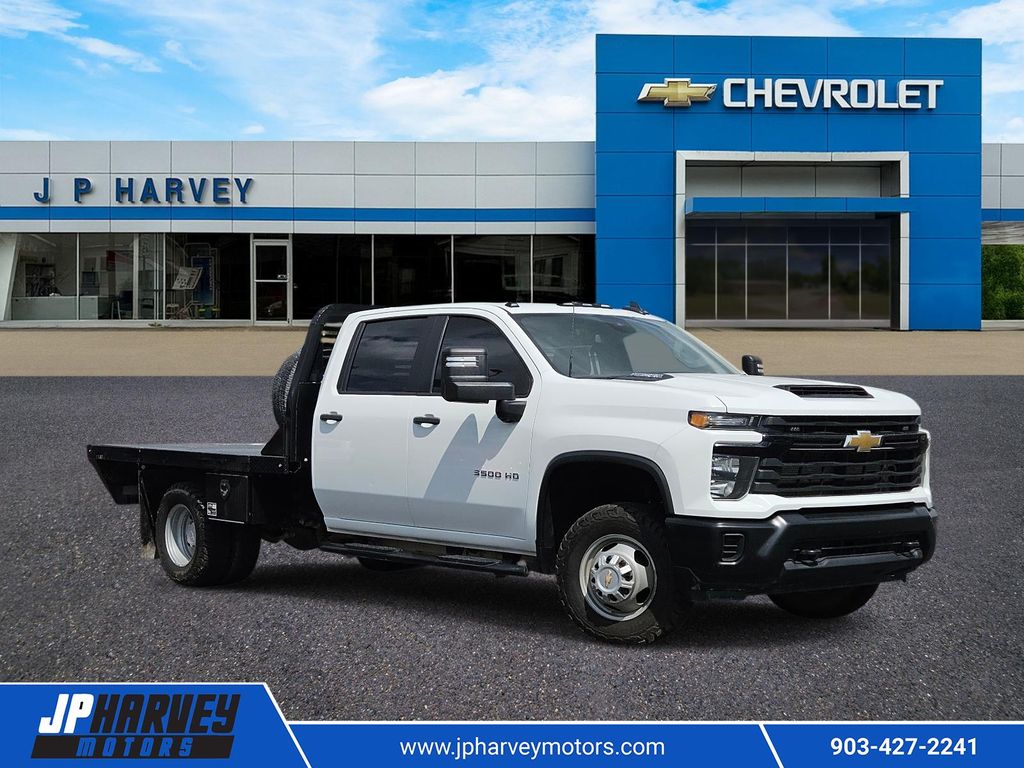Summit White 2024 Chevrolet Silverado 3500HD Work Truck Crew Cab LB 4WD Pickup Truck Four-Wheel Drive Automatic