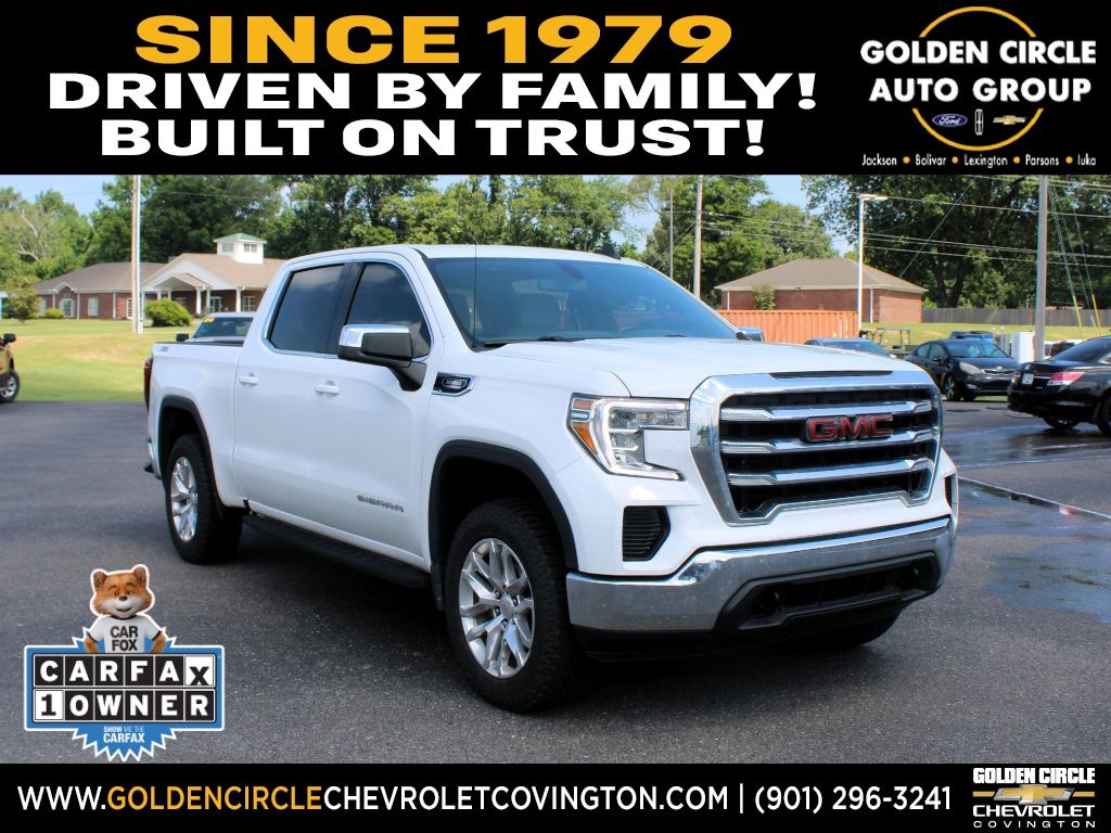 Summit White 2021 GMC Sierra 1500 SLE Crew Cab 4WD Pickup Truck Four-Wheel Drive 10-Speed Automatic