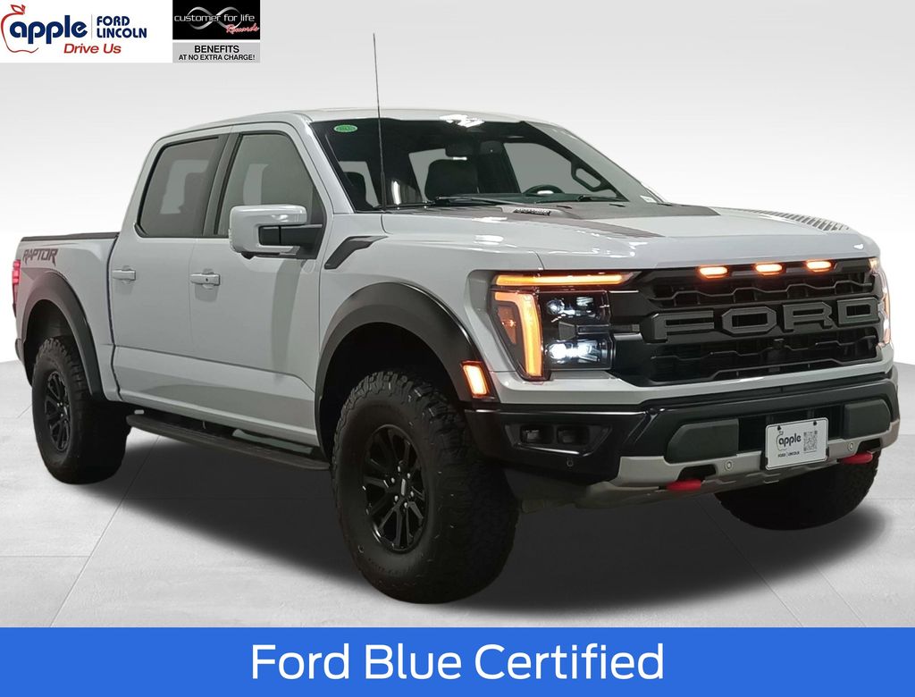 White Metallic 2025 Ford F-150 Raptor SuperCrew 4WD Pickup Truck Four-Wheel Drive Automatic
